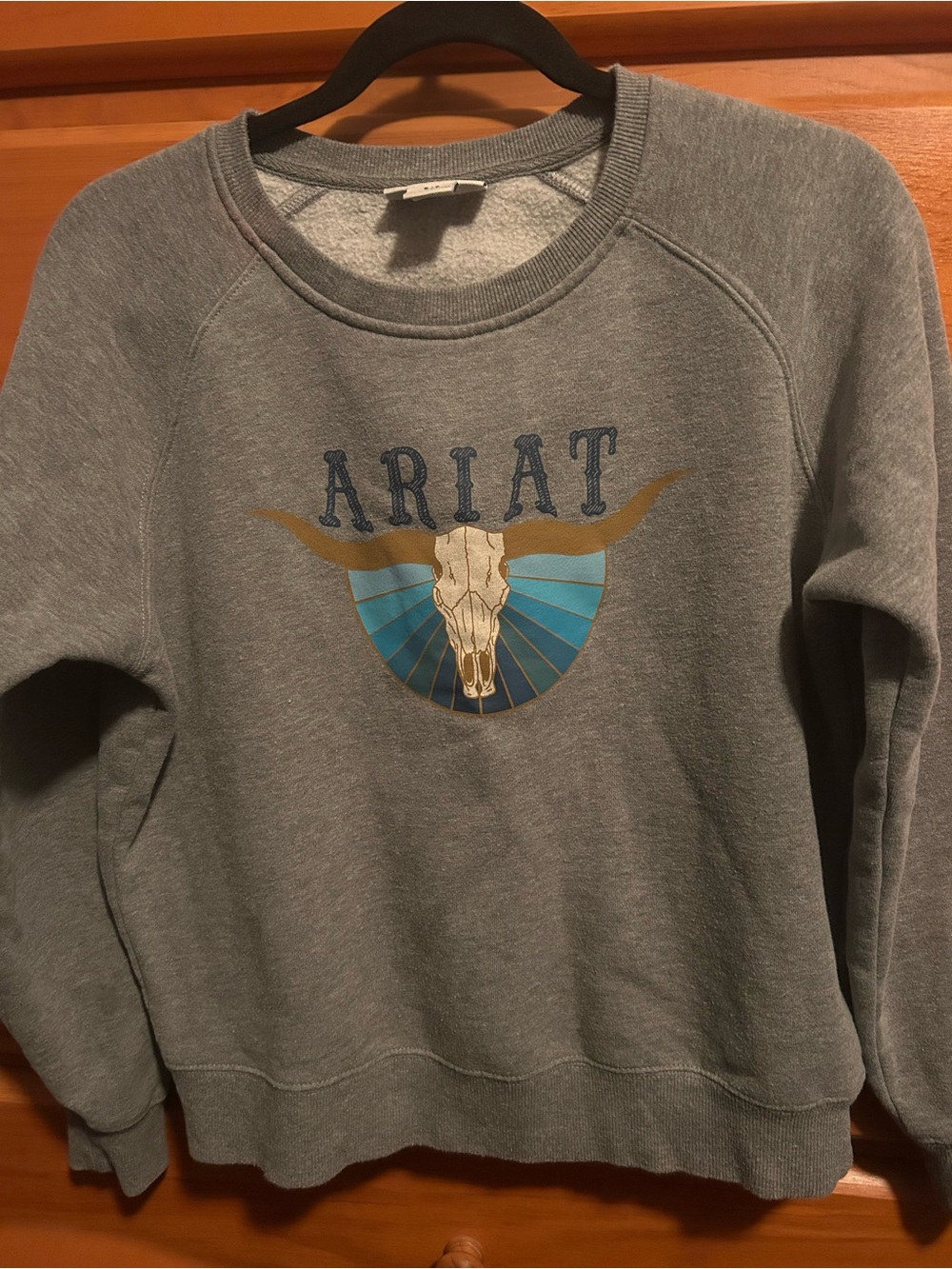 Ariat Gray Crewneck Sweatshirt with Subtle Graphic